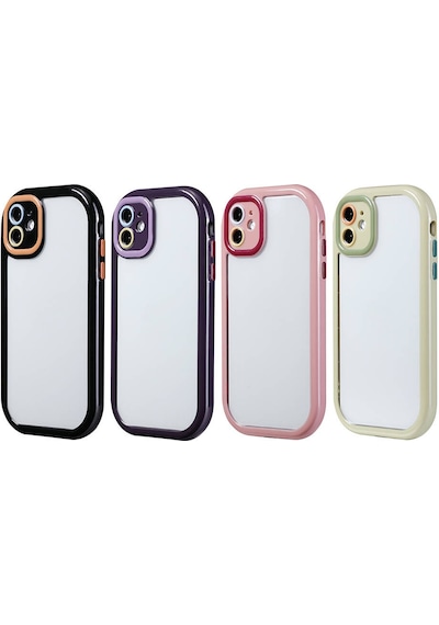 Effox Apple Uyumlu iPhone 11 Kılıf Kamera Korumalı Renkli Kenar Ve Çerçeve Tasarımlı Vitamin Ka Mürdüm