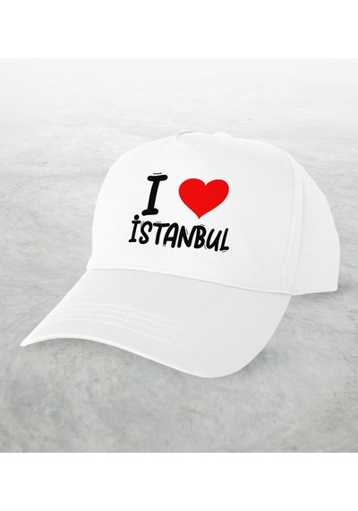 Bk Kids BK Gift I Love İstanbul Tasarımlı Beyaz Şapka - Model 1