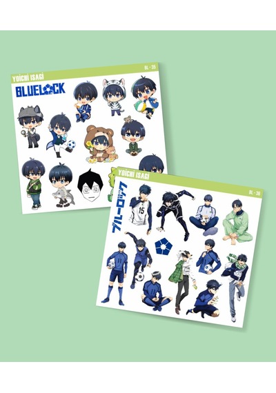 Yoichi Isagi -anime Bluelock-parlak Kağıt -2li Sticker Set-telefon Futbol Süsleme Blue Lock Beyaz