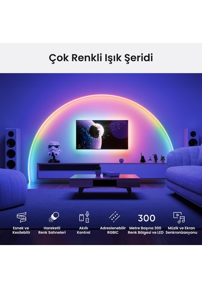 Nanoleaf Akıllı Rgb Şerit Led Matter, App Kontrollü, Google Home, Alexa, Apple Home Destekli