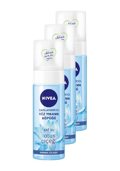 Nivea Lotus Çiçeği Saf Su Canlandırıcı Yüz Temizleme Köpüğü 150 ML x 3