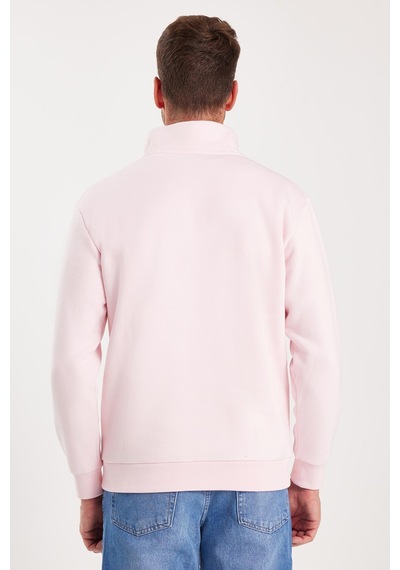 Tudors Unisex Relax Fit Rahat Kesim Pamuklu İçi Polarlı Yarım Fermuarlı Pembe Dik Yaka Sweatshirt-35170 Pembe Tudors Unisex Relax Fit Rahat Kesim Pamuklu İçi Polarlı Yarım Fermuarlı Pembe Dik Yaka Sweatshirt-35170 Pembe