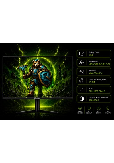 Bronzturq 27" 200hz 1 Ms Dp + Hdmı Fhd Kavisli Monitör Btq270fhd-aa
