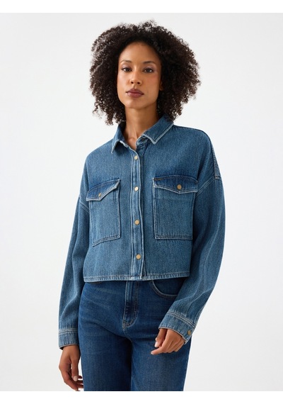 LOFT Regular Fit Kadın Gömlek U.kol Lf2042125 Q1.v1 Denim