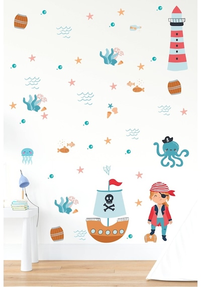 MSticker Korsan Ve Deniz Figürleri Çocuk Ve Bebek Odası Sticker