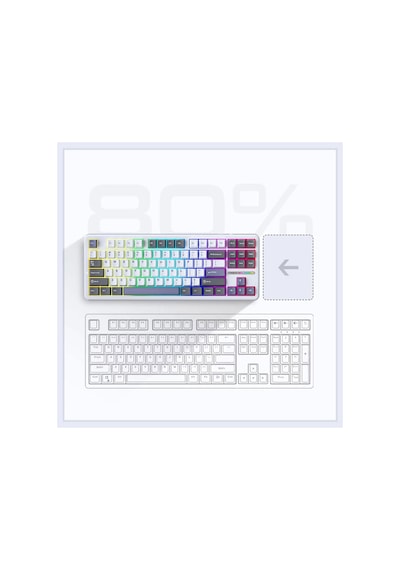 Aula F87 Mekanik Rgb Tkl Gray Switch Kablosuz Makrolu Hot Swap Klavye