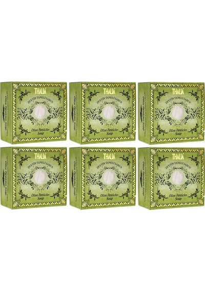 Thalia Nemlendirici Etkili Zeytin Taneli Doğal Katı Sabun 6 x 150 G