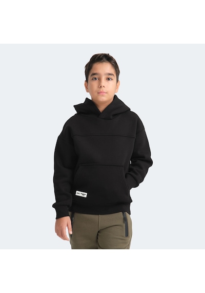 Slazenger LENE Çocuk Kapüşonlu Cepli Siyah Sweatshirt