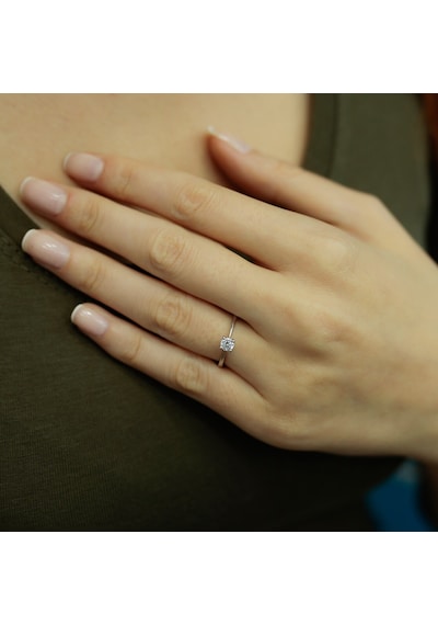 Lova D Renk 0,23 Karat Pırlanta Tektaş Yüzük - 1030044