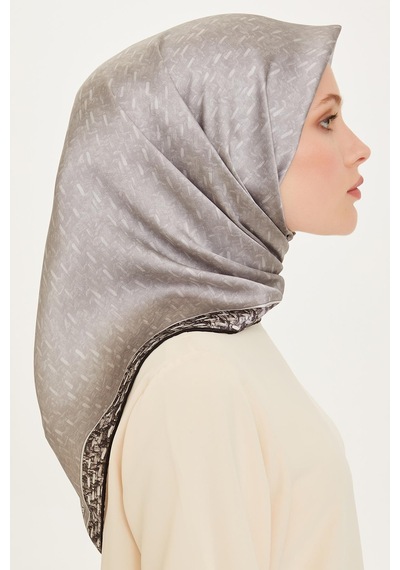 Armine İpek Eşarp 2025 Kış - 9230-02 Açık Gri Twill Açık Gri