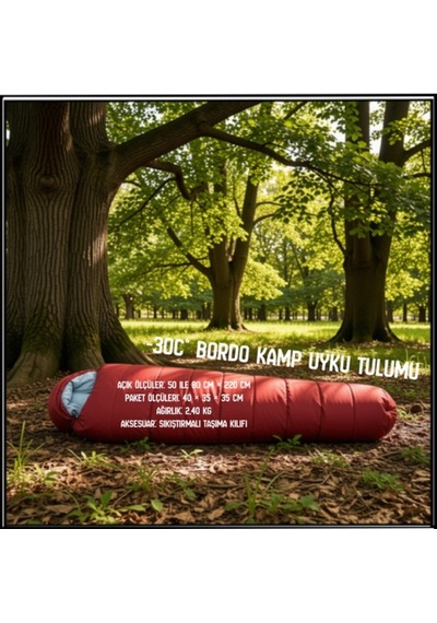 Uyguna-yakala -30c Bordo Kamp Uyku Tulumu-tlm.077 Çok Renkli