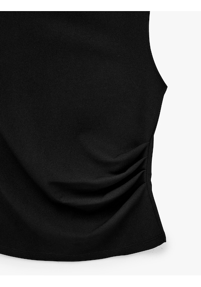 Koton Krep Scuba Kumaş Slim Fit Bisiklet Yaka Kolsuz Drape Detaylı Bluz Siyah 6sak10005ek Siyah Koton Krep Scuba Kumaş Slim Fit Bisiklet Yaka Kolsuz Drape Detaylı Bluz Siyah 6sak10005ek Siyah