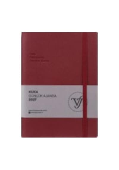 Victoria's Journals Kuka 2027 Günlük Ajanda A5 14x21cm Esnek Kapak Ivory 80gr. Bordo