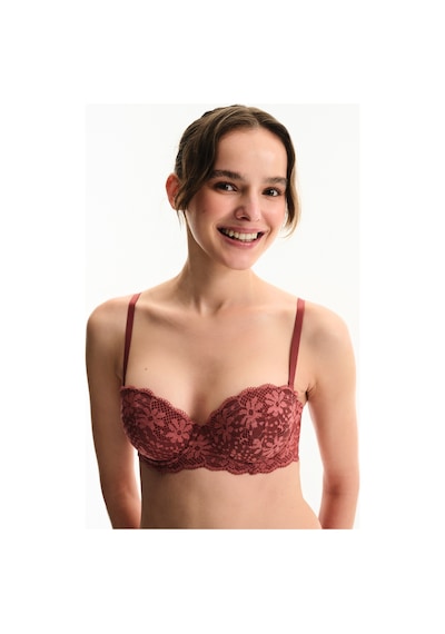 Penti Bordo Pop Up Destekli Lace Dantel Sütyen