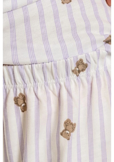 Moda Dua Rolypoly Rp3913-g Kız Çocuk Gömlek Pijama Takım Lila