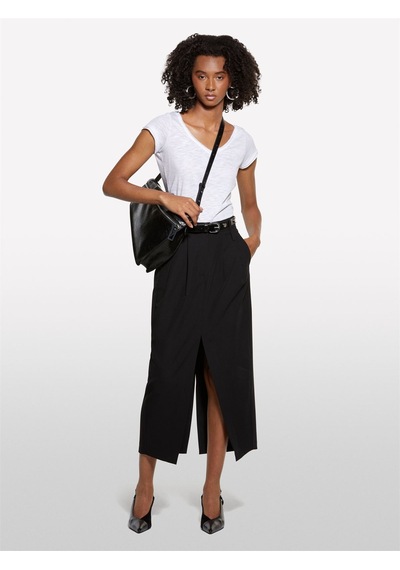 Sisley Viskoz Karışımlı Pileli Streç Pantolon Kadın Siyah Pantolon - 325a4kvxl002w