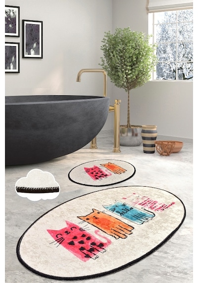 Baby Cats Djt 2 Lı Set Banyo Halısı Çok Renkli