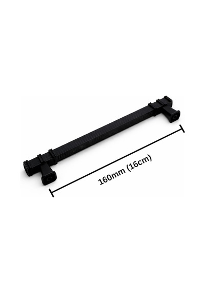 Eros Kare Yüzüklü Siyah 160mm Metal Dolap Çekmece Kulp 10 Adet Siyah Siyah