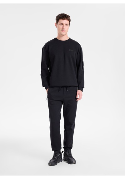 National Geographic N6wm-swt4150 Siyah Erkek Bisiklet Yaka Baskılı Relaxed Sweatshirt