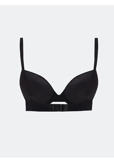 Scm Lingerie Scm Lıngerıe Siyah Balenli Dolgusuz Düz Tişört Sütyen Siyah