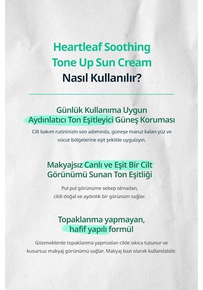 Kızarıklık Karşıtı Güneş Kremi Goodal Heartleaf Soothing Green Tone Up Sun Cream Spf50+ Pa++++