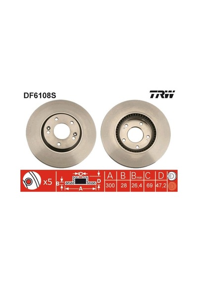 ÖN FREN DİSKİ 300mm SAĞ SOL TAKIM KIA SPORTAGE 2010-2015 ( TRW )