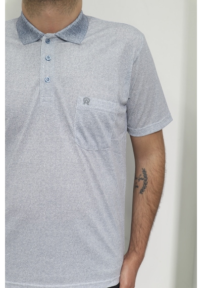 Santa Dmctekstil Erkek Kendinden Desenli Klasik Rahat Kalıp Tek Cepli Polo Yakalı T-shirt Indigo Santa Dmctekstil Erkek Kendinden Desenli Klasik Rahat Kalıp Tek Cepli Polo Yakalı T-shirt Indigo