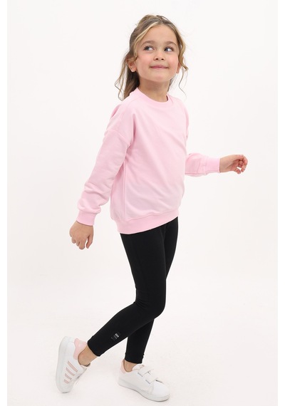 Toontoy Kids Toontoy Kız Çocuk 2'li Takım Baskılı Bisiklet Yaka Düşük Omuz Sweatshirt & Basic Düz Tayt Açık Pembe Toontoy Kids Toontoy Kız Çocuk 2'li Takım Baskılı Bisiklet Yaka Düşük Omuz Sweatshirt & Basic Düz Tayt Açık Pembe