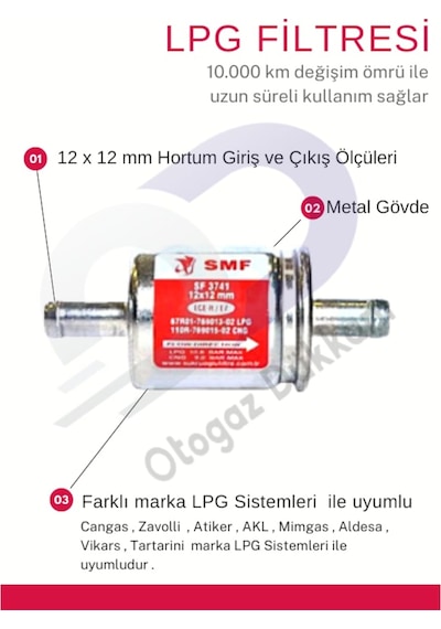 Atiker Uyumlu Lpg Otogaz Filtresi 12X12 559479829