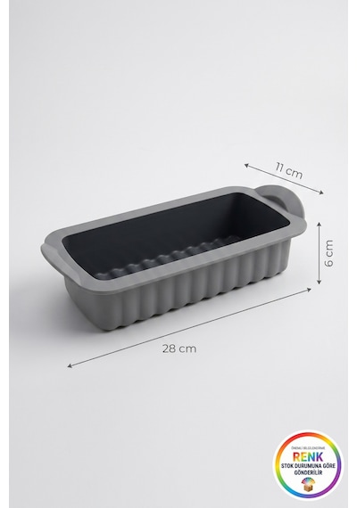 Silikon Baton Kek Kalıbı Kulplu Yapışmaz Kolay Çıkan Ekmek Kek Pasta Kalıbı 28x11x6 Cm Çok Renkli