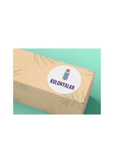 Okul Seri Kolonyalar Yuvarlak Sticker Mat Etiket 4 Cm 40 Adet Çok Renkli