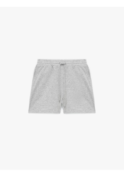 Koton Slim Fit Beli Bağcıklı Cepli Simli Mini Şort Kar Melanj 6sal40139ık Gri Melanj