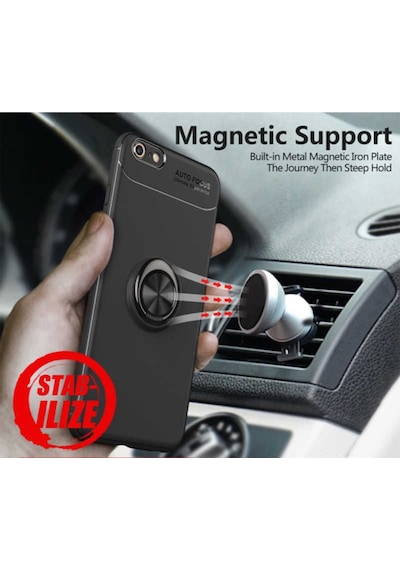 Apple Uyumlu iPhone 8 Kilif Yüzüklü Magnetli Ravel Case 389754123