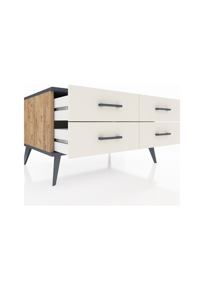 Kronos Şifonyer 4 Raflı 88x59x48 Çam-antrasit/aytaşı Antrasit/aytaşı