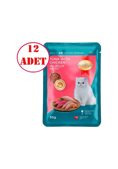 Smart Heart Kedi Konservesi Jöle İçinde Ton Balıklı Ve Tavuklu 85 Gr 12 Ad