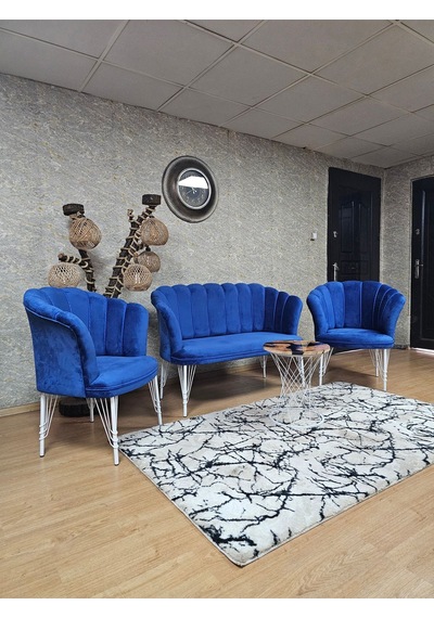 Zafir Beyaz Boyalı Tel Ayak Papatya Çay Seti Koltuk Takımı , Balkon, Salon, Ofis, Cafe Koltuk Takımı Mavi Zafir Beyaz Boyalı Tel Ayak Papatya Çay Seti Koltuk Takımı , Balkon, Salon, Ofis, Cafe Koltuk Takımı Mavi