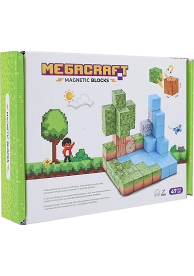 Alpmodel Manyetik Bloklar Minecraft Mıknatıslı 47 Parça Blok Parçalar Minecraft Blok Set