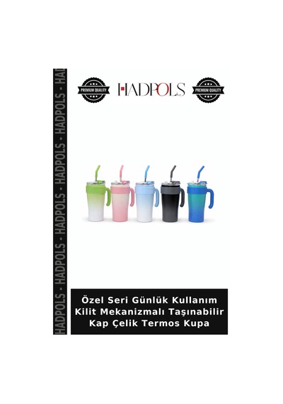 Özel Seri Günlük Kullanım Kilit Mekanizmalı Taşınabilir Kap Çelik Termos Kupa Çok Renkli