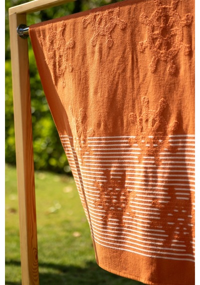 Menderes Home Cotton Collection Bukle Plaj Havlusu Çark Orange