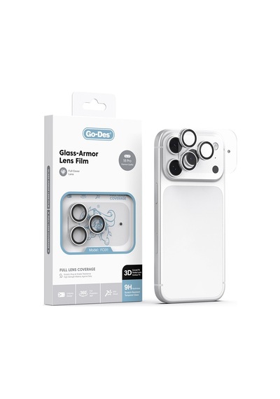 İphone 18 Pro Uyumlu Go Des Fc011 Glass Armor Serisi Kamera Lens Koruyucu Gümüş