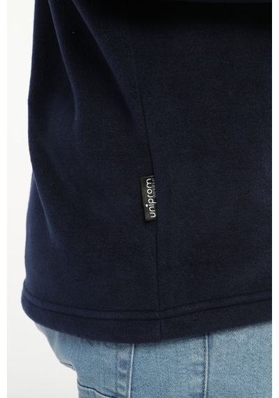 Uniprom Erkek Normal Kesim Dik Yaka Yarım Fermuarlı Polar Sweatshirt Lacivert