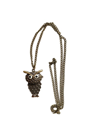 Schulzz Owl Art Baykuş Motifli Köstekli Zincirli Quartz Cep Saati