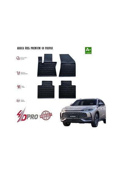 Mg Hs 2026 2027 2028 2029 4-d Havuzlu Kauçuk Paspas Siyah