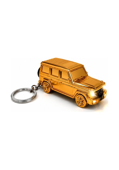 Metal Arazi Aracı Tasarımlı Gazlı Anahtarlıklı Çakmak Alev Ayarlı Dekoratif Model Sarı
