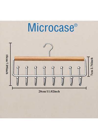 Microcase Çok Amaçlı 360 Derece Dönen Kancalı 16 Başlıklı Metal Elbise Ve Şapka Askılığı 1 Adet Al5708 Gümüş Gri