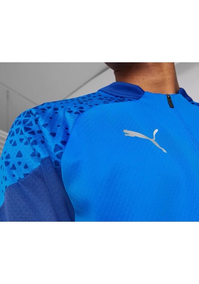 Puma Teamcup Training 1/4 Zip Top Erkek Futbol Uzun Kollu Antrenman Üstü 65798202 Mavi 001