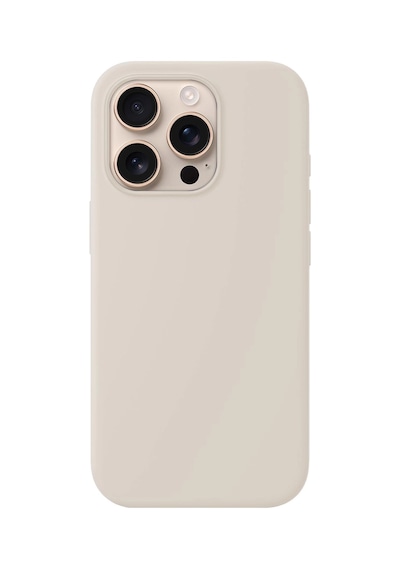 Apple iPhone 16 Pro Max Uyumlu İçi Kadife Kaplamalı Silikon Kılıf Airline Serisi Krem