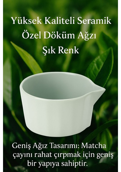 Seramik Matcha Çayı Köpürtme Kasesi Chawan Mt245 Yeşil