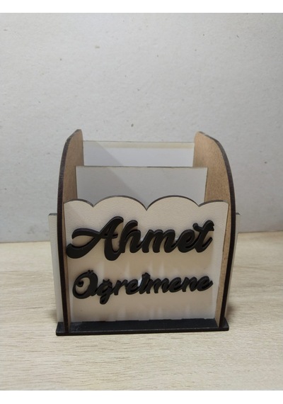 Kalemlik 2 Adet Renkli Kişiye Özel İsim Yazılı 3 Mm Mdf