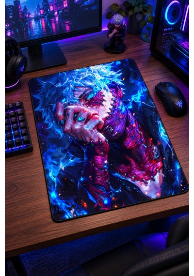 50x40 Cm Mha Dabi Desenli Gaming Oyuncu Mouse Pad Kaymaz Taban Büyük Fare Altlığı